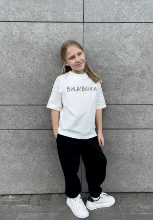 Футболка дитяча oversize "ВИШИВАНКА" біла 